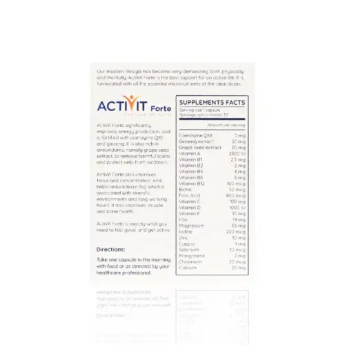 Activit Forte back of the box