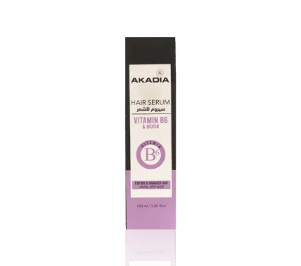 Akadia Vitamin B6 and biotin hair serum for dry and damaged hair