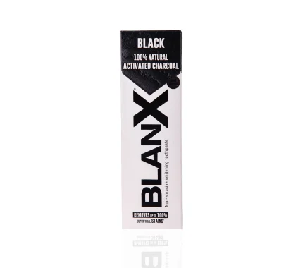 BlanX Black Charcoal Natural Active Carbon Toothpaste for whiter smile 75 ml- Front view